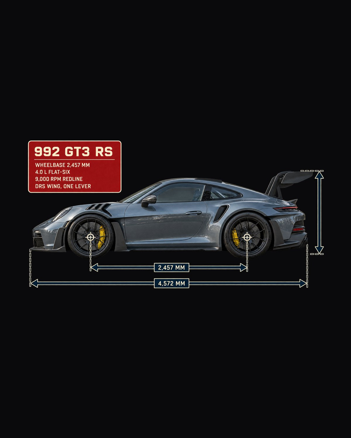 Porsche 992 GT3 RS Dimension Blueprint Shirt, Car Guy Gift design only