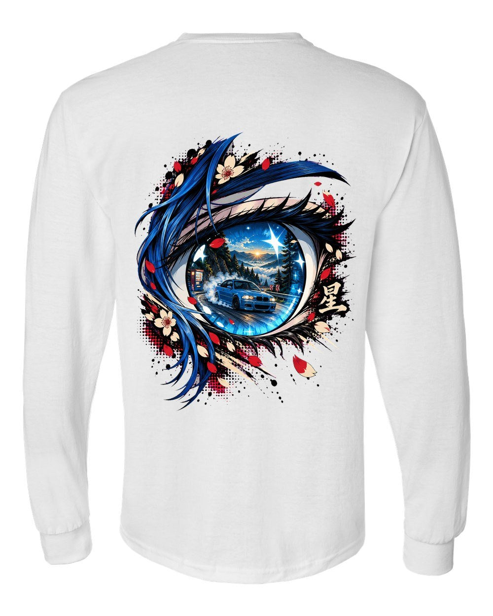 BMW M3 E46 Anime Girl Long Sleeve White back