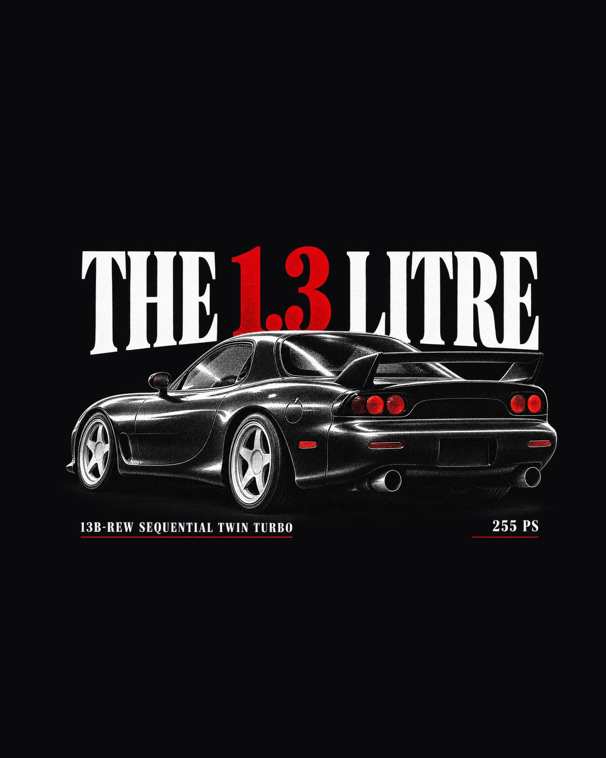 Mazda RX-7 FD3S 1992 Editorial Headline Shirt, 13B-REW design only