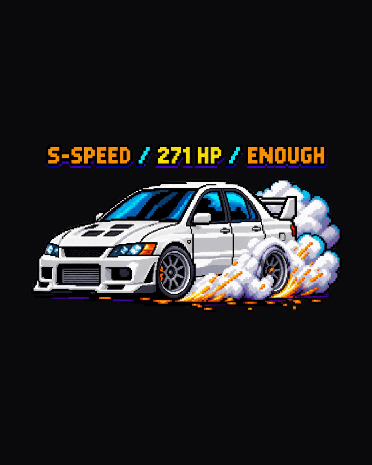 Mitsubishi Lancer Evolution VIII CT9A Pixel Art Launch Shirt design only