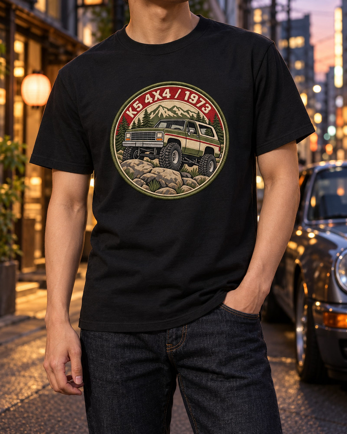 Chevrolet K5 Blazer 1973-91 Varsity Crest Shirt, 4x4 Truck Gift T-Shirt Black worn hero
