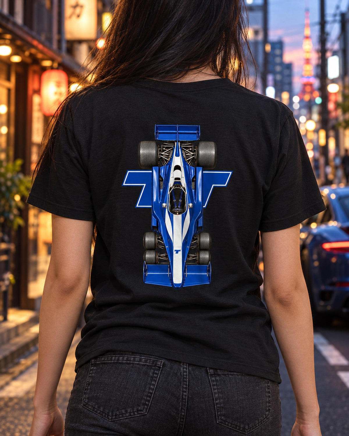 Tyrrell P34 1976 Classic F1 Overhead Poster Shirt, Formula 1 Tee T-Shirt Black worn hero