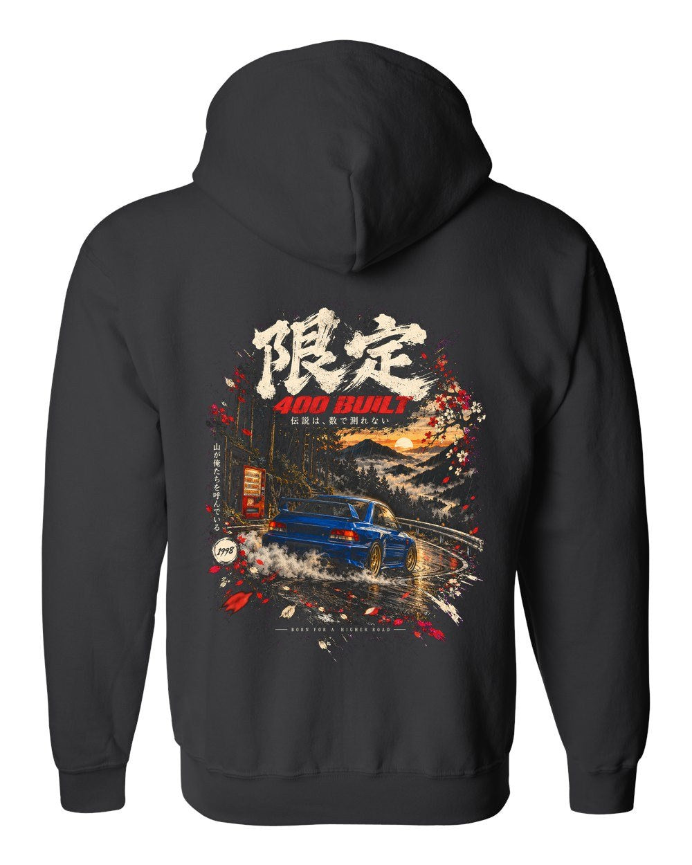 Subaru Impreza 22B Zip Hoodie Black back