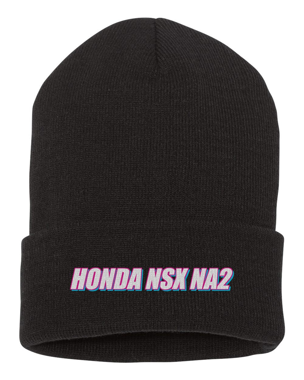 Honda Nsx Na2 black beanie front view with car name