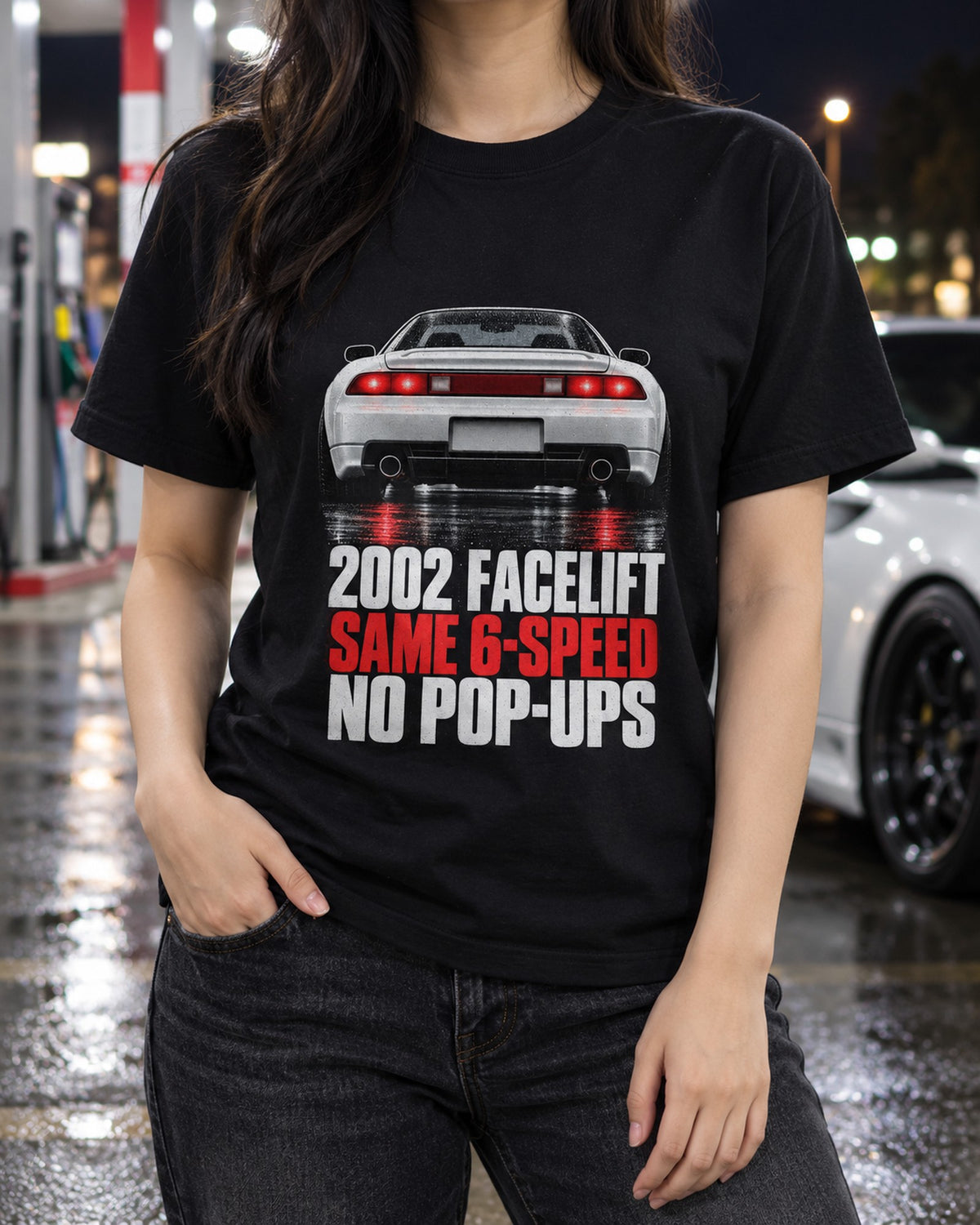 Honda NSX NA2 Facelift Lights Taillight Detail Shirt, Car Tee T-Shirt Black worn hero