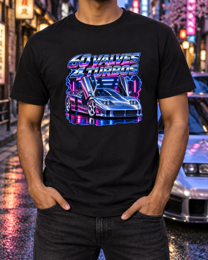 Bugatti EB110 SS 90s Airbrush Chrome Shirt, Car Guy Gift T-Shirt Black worn hero