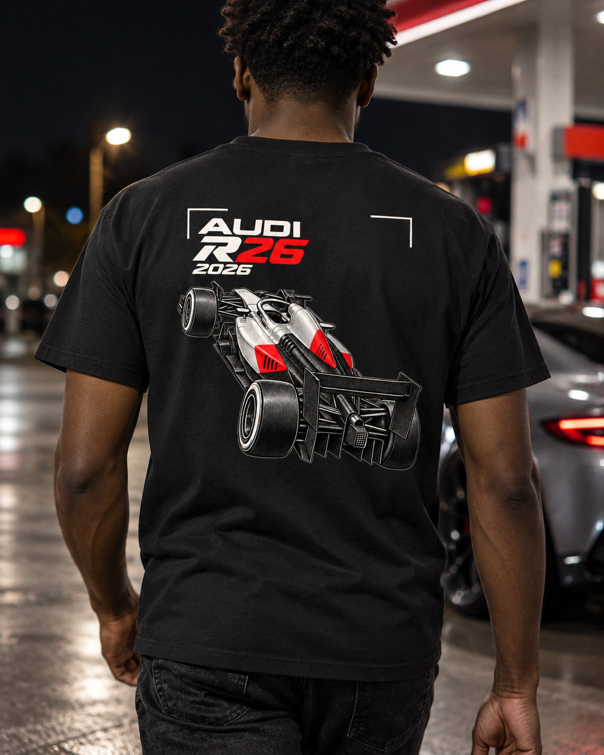 Audi R26 F1 2026 Rear Frame Shirt, Formula 1 Fan Tee T-Shirt Black worn hero