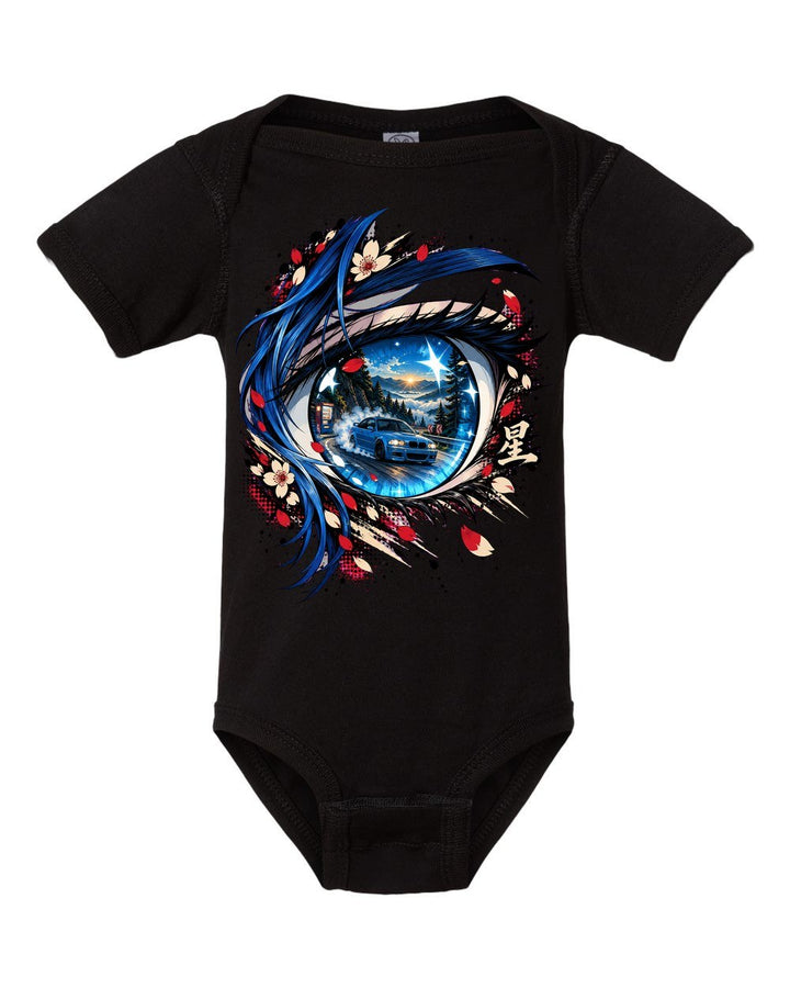 BMW M3 E46 Anime Girl Baby Onesie Black front
