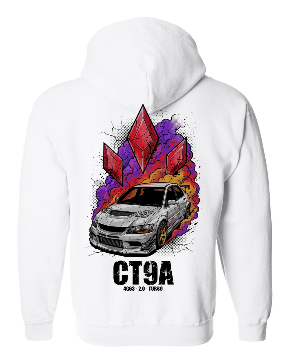 Zip Hoodie White back
