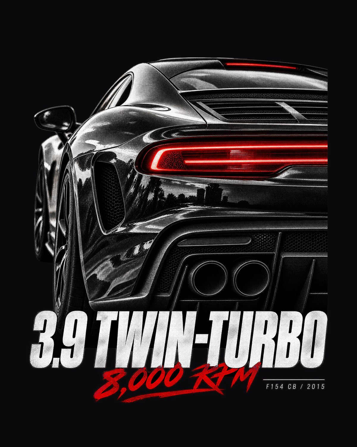 Ferrari 488 GTB Twin-Turbo Tail Macro print Shirt design only