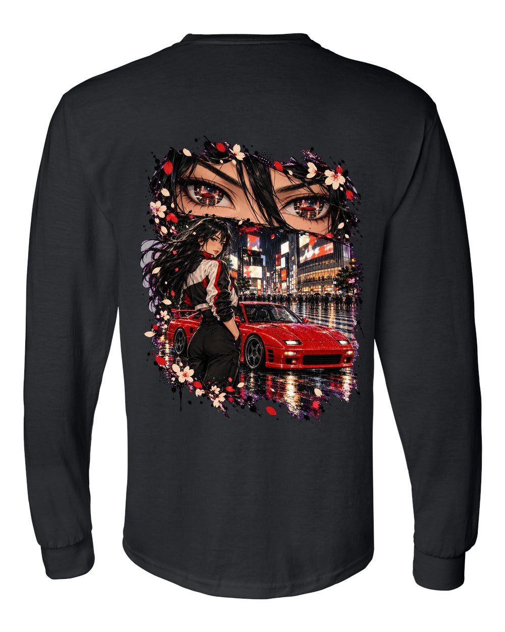 Mitsubishi 3000GT VR-4 Anime Girl Long Sleeve Black back
