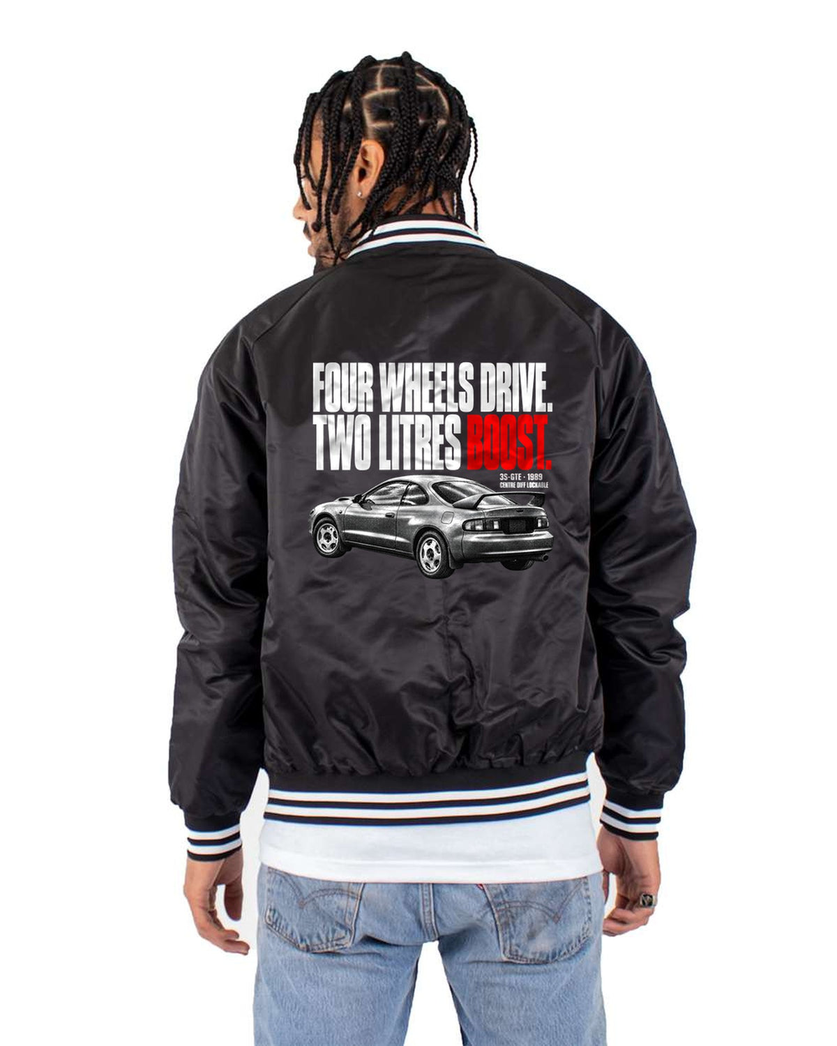Toyota Celica GT-Four ST185 Centre Diff Halftone Tee Bomber Jacket Black back