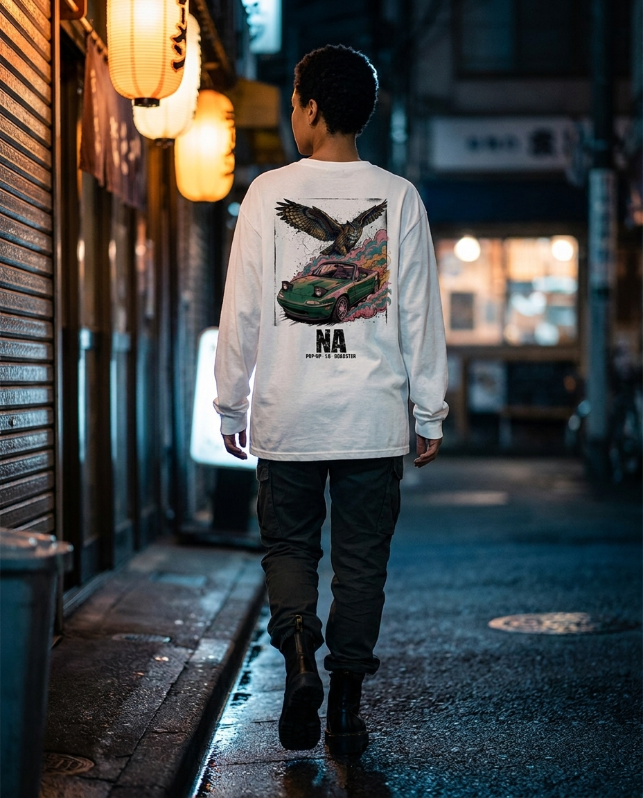 White Long-Sleeve Tee street