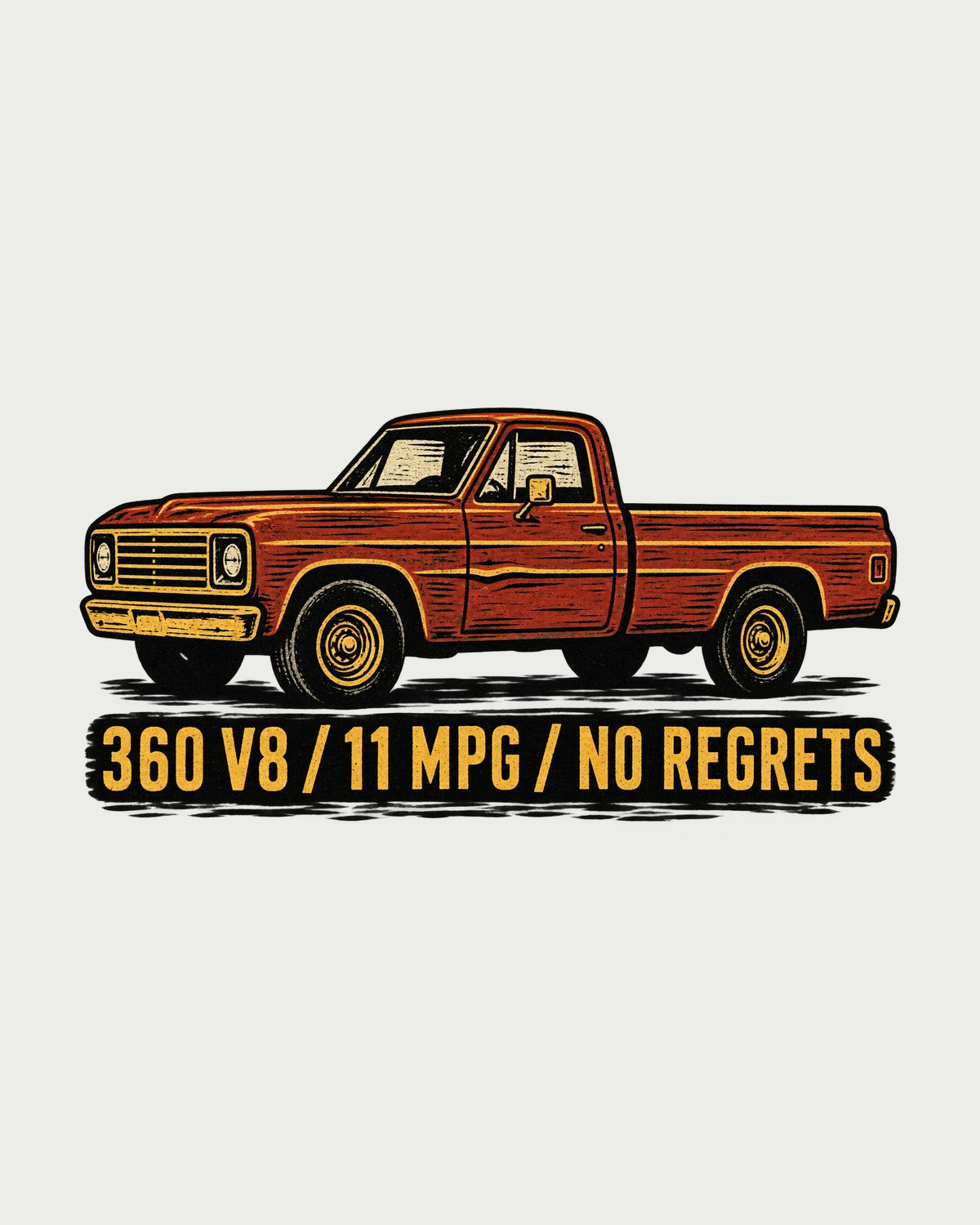 Dent-Side Ford F-150 1973-79 Crease Linocut Shirt design only