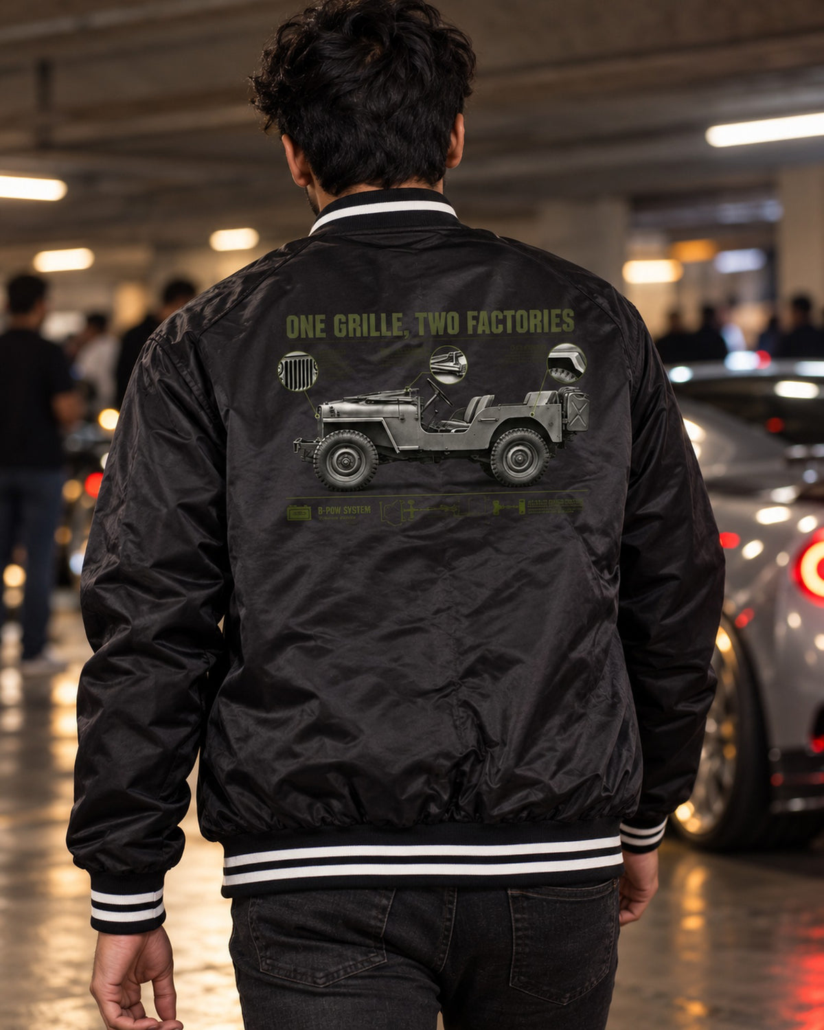 Willys MB and Ford GPW Spec Poster Shirt, 1941-1945 Bomber Jacket Black worn hero