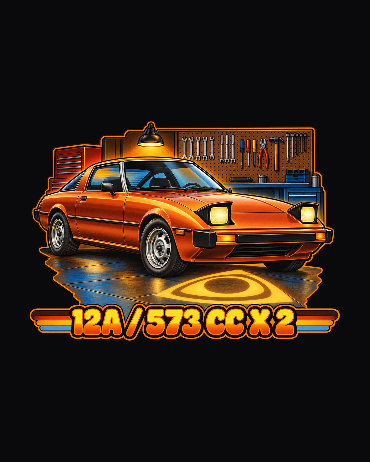 Mazda RX-7 SA22C 12A Seventies Airbrush Poster Shirt design only