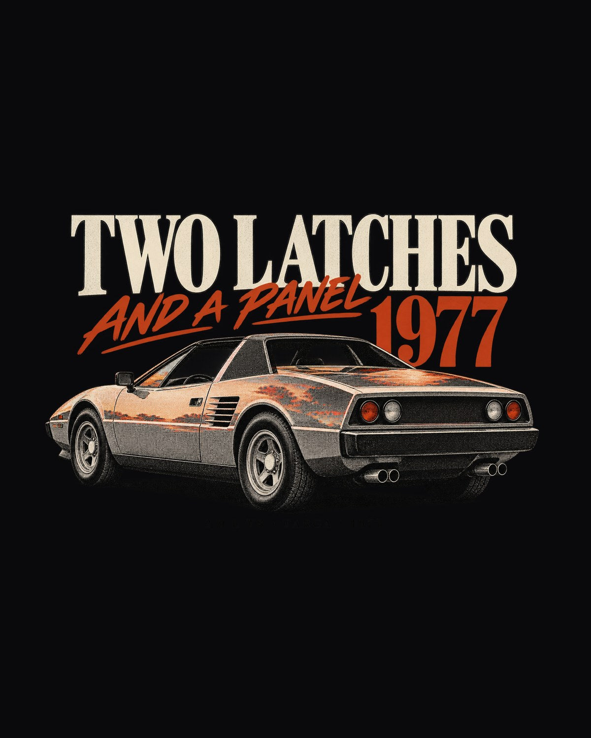 Ferrari 308 GTS Targa Roof Shirt, Two Latches and a Panel design only