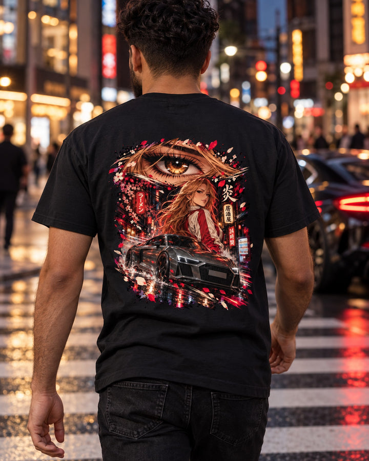 Audi R8 V10 Anime Girl Shirt, Hoodie & More T-Shirt Black worn hero