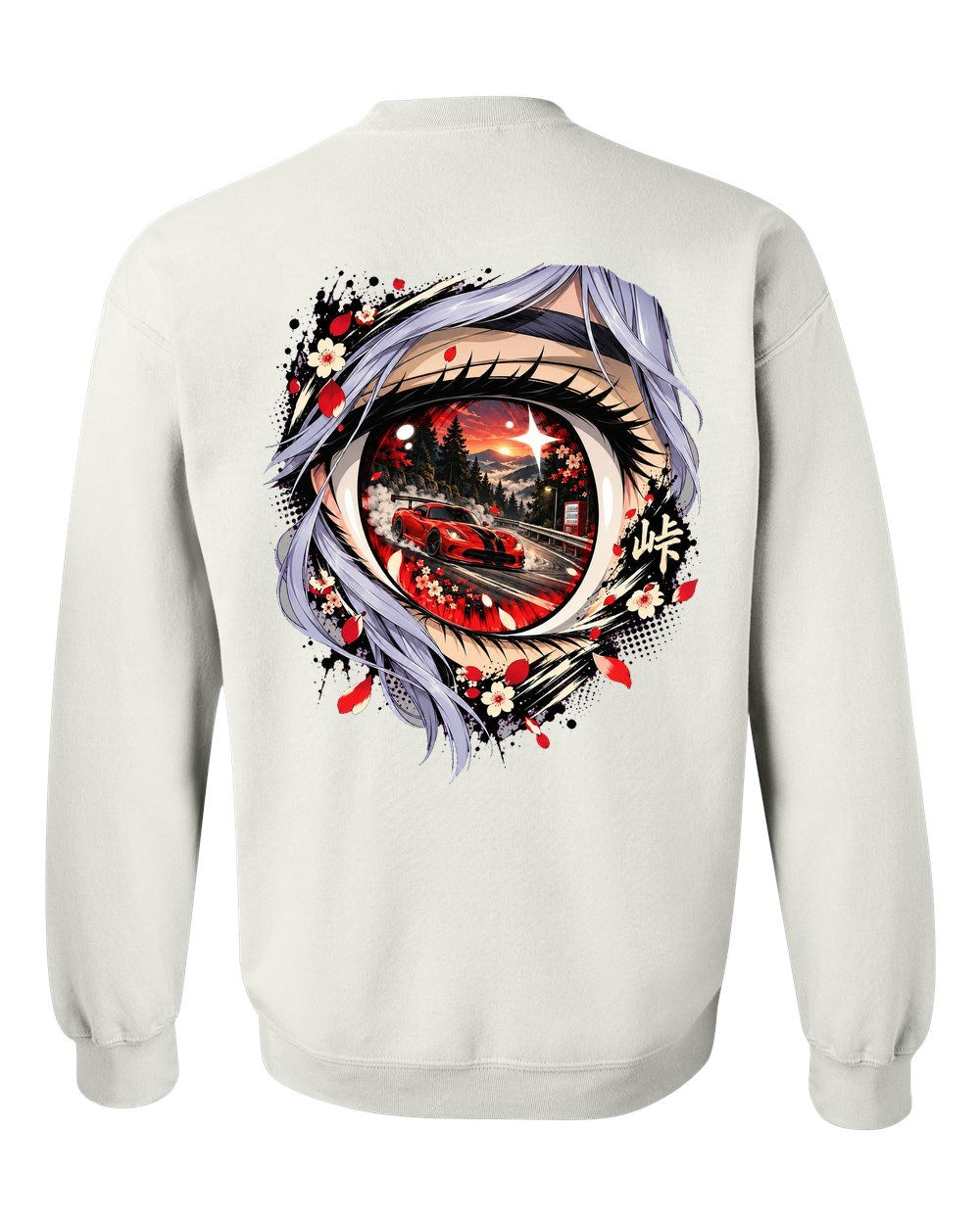 Dodge Viper ACR Anime Girl Crewneck White back