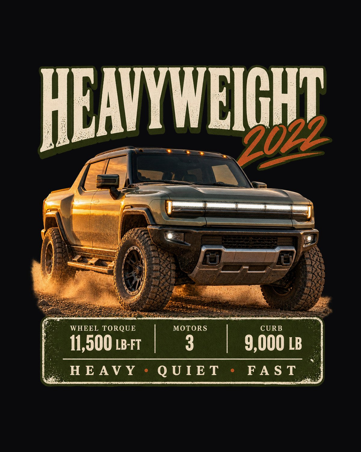 Hummer EV 2022 Heavyweight Archive Panel Shirt, Truck Fan Gift design only
