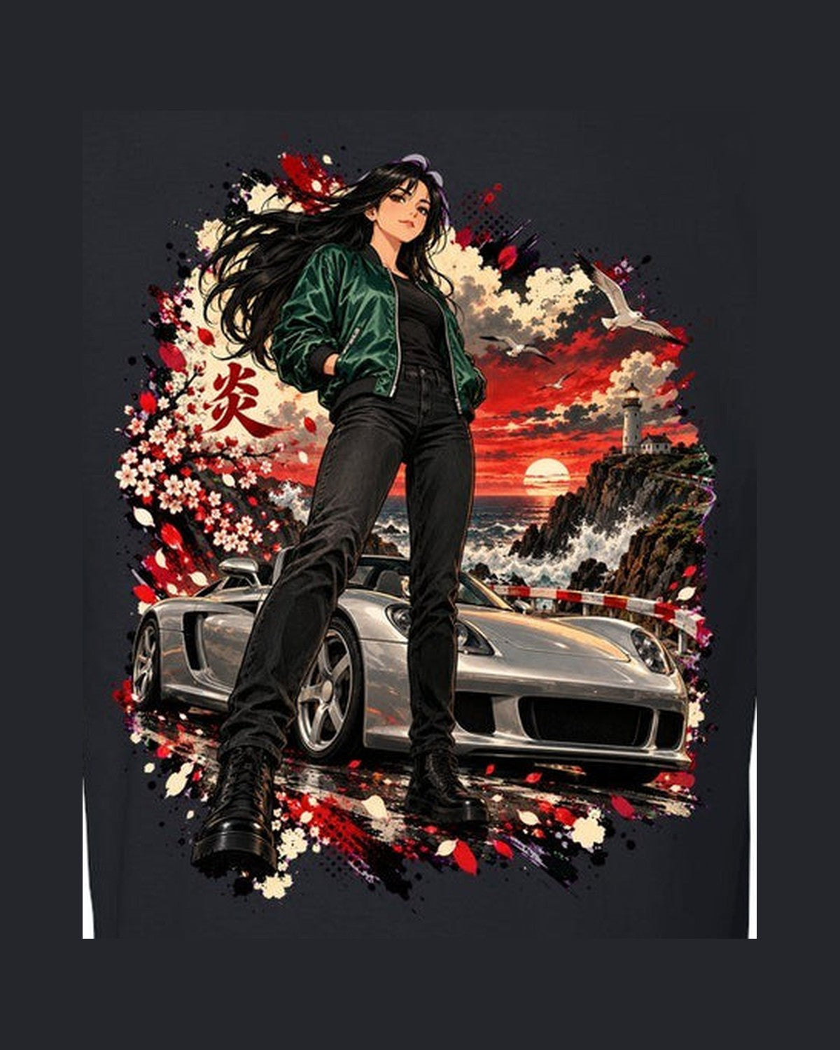 Porsche Carrera GT Anime Girl Shirt, Hoodie & More design only