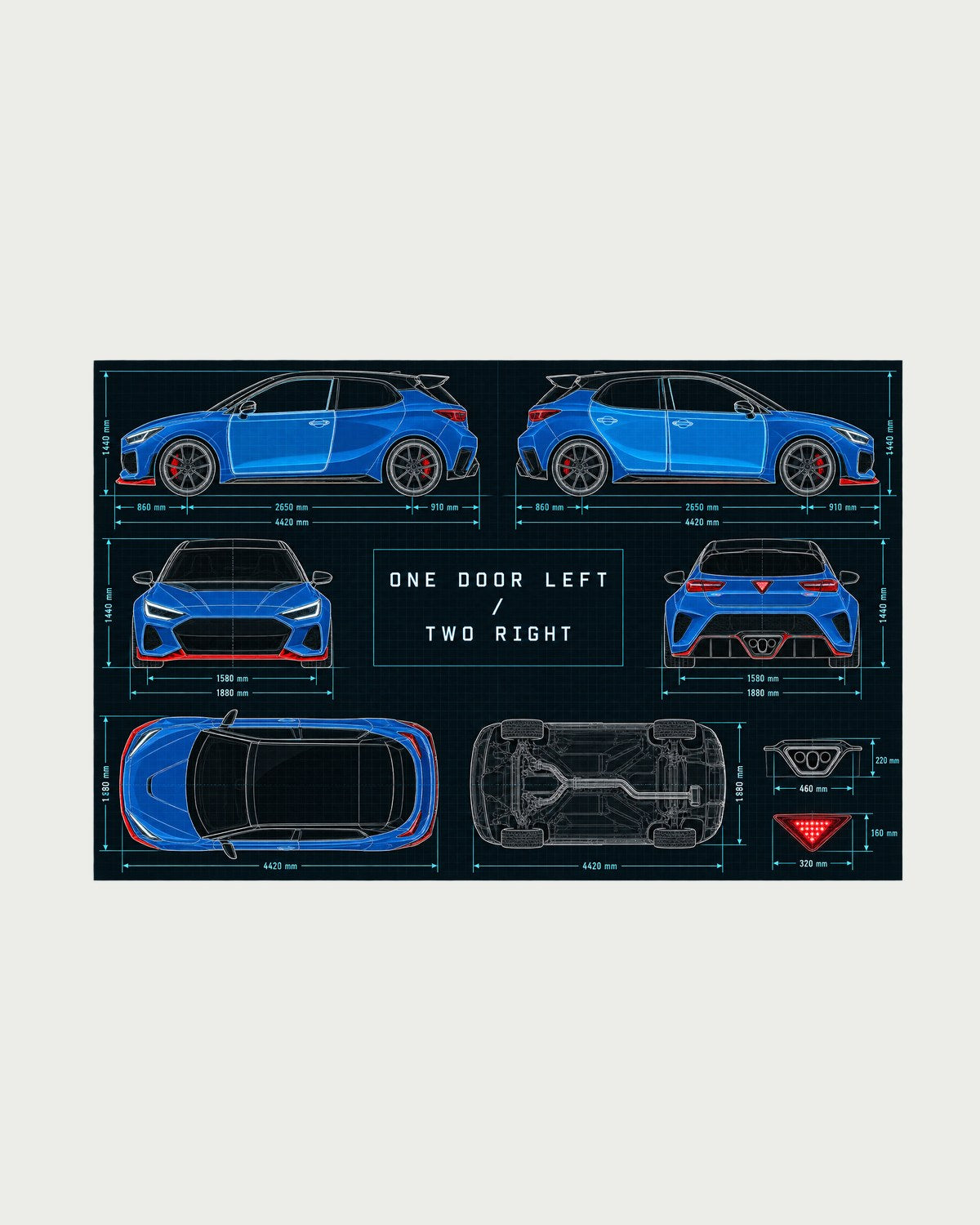 Hyundai Veloster N JS Door Layout Blueprint Tee, Car Guy Gift design only