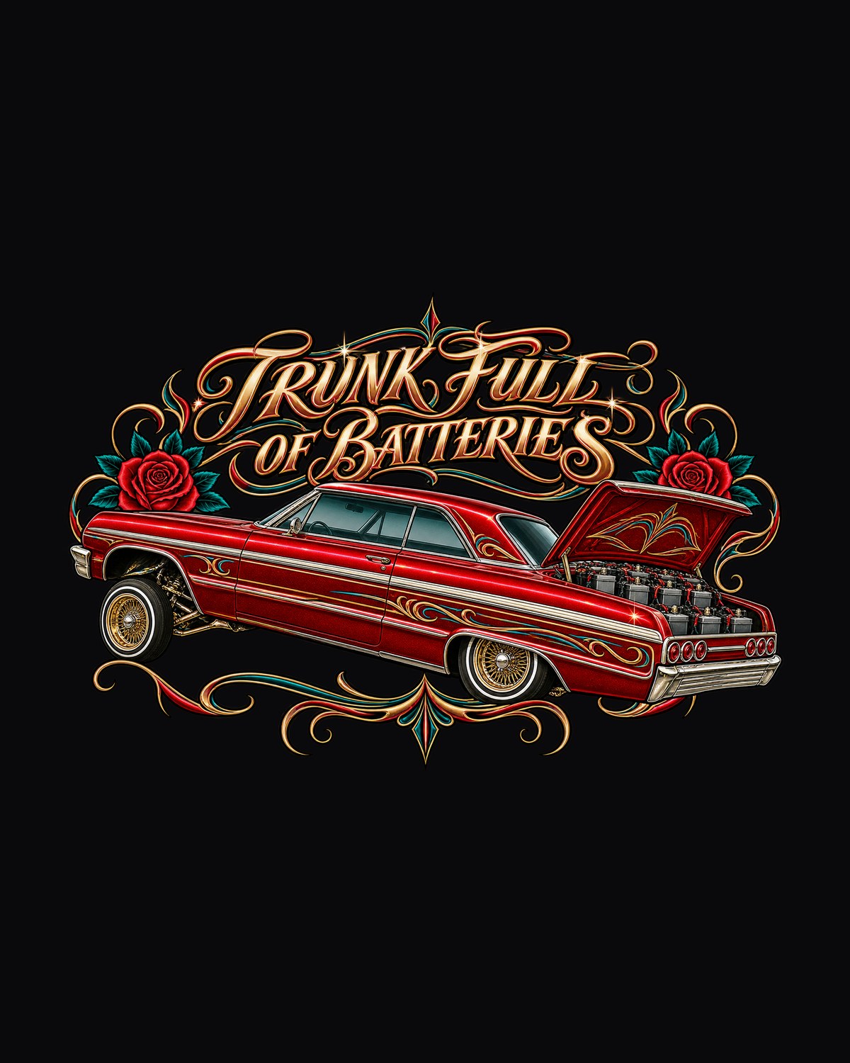 1964 Chevrolet Impala SS Lowrider Airbrush print Tee design only