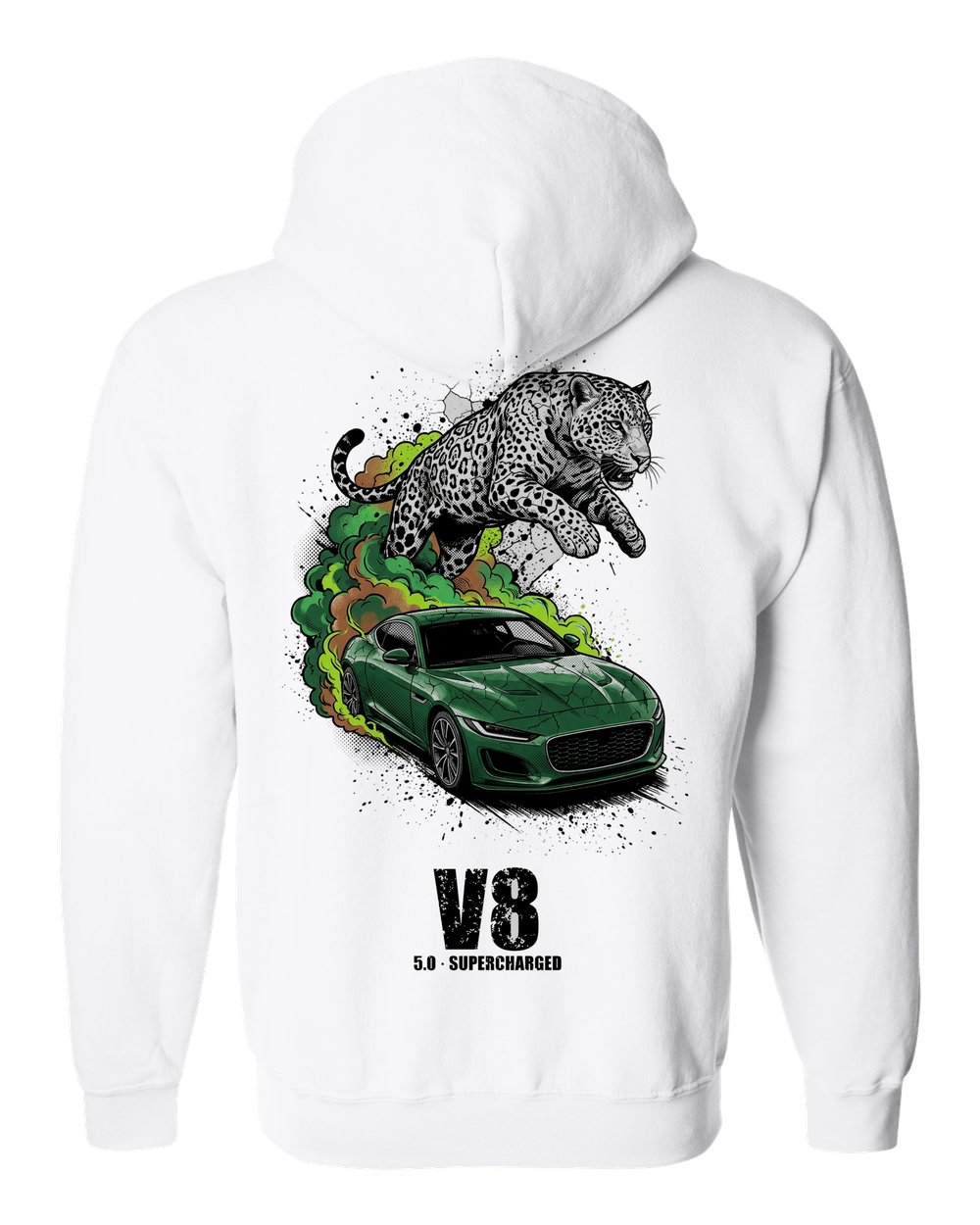 Zip Hoodie White back