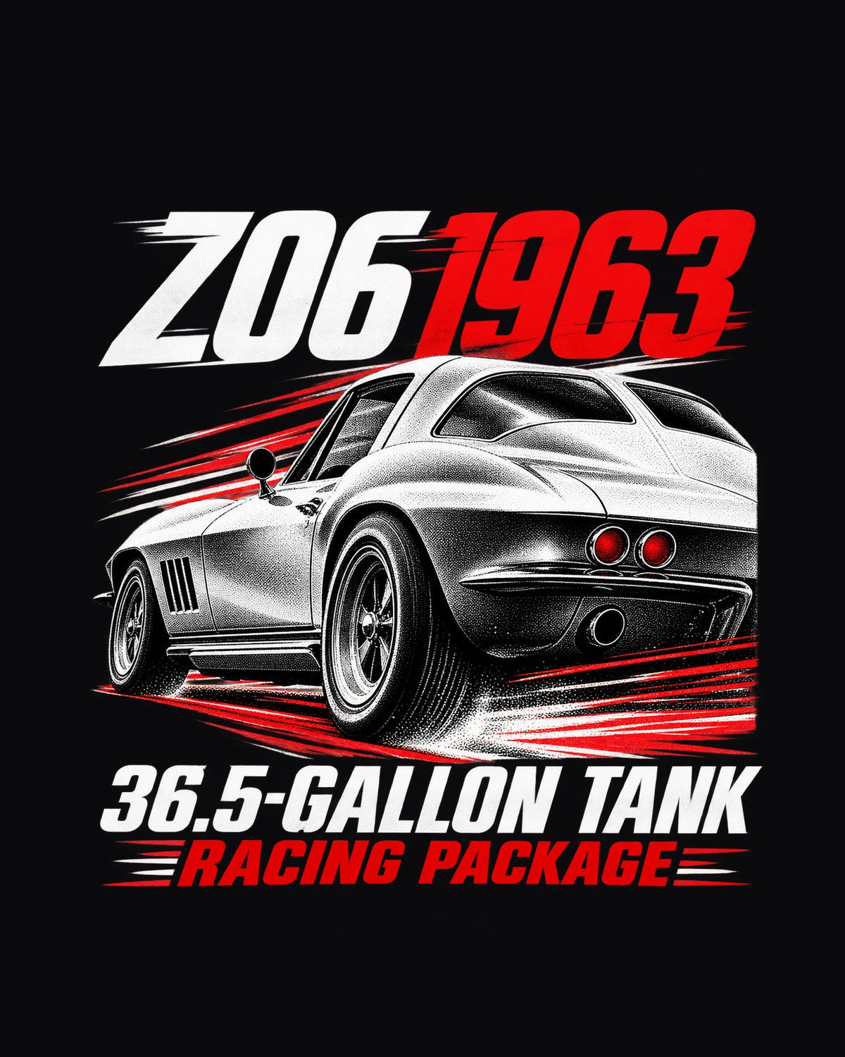 Corvette C2 Sting Ray 1963 Z06 Racing Package Poster Shirt design only