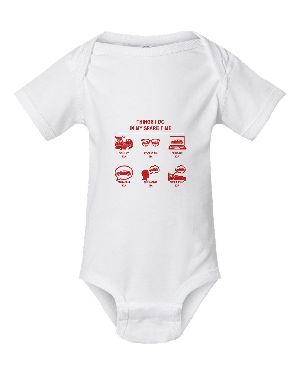 Kia Things I Do Baby Onesie White front