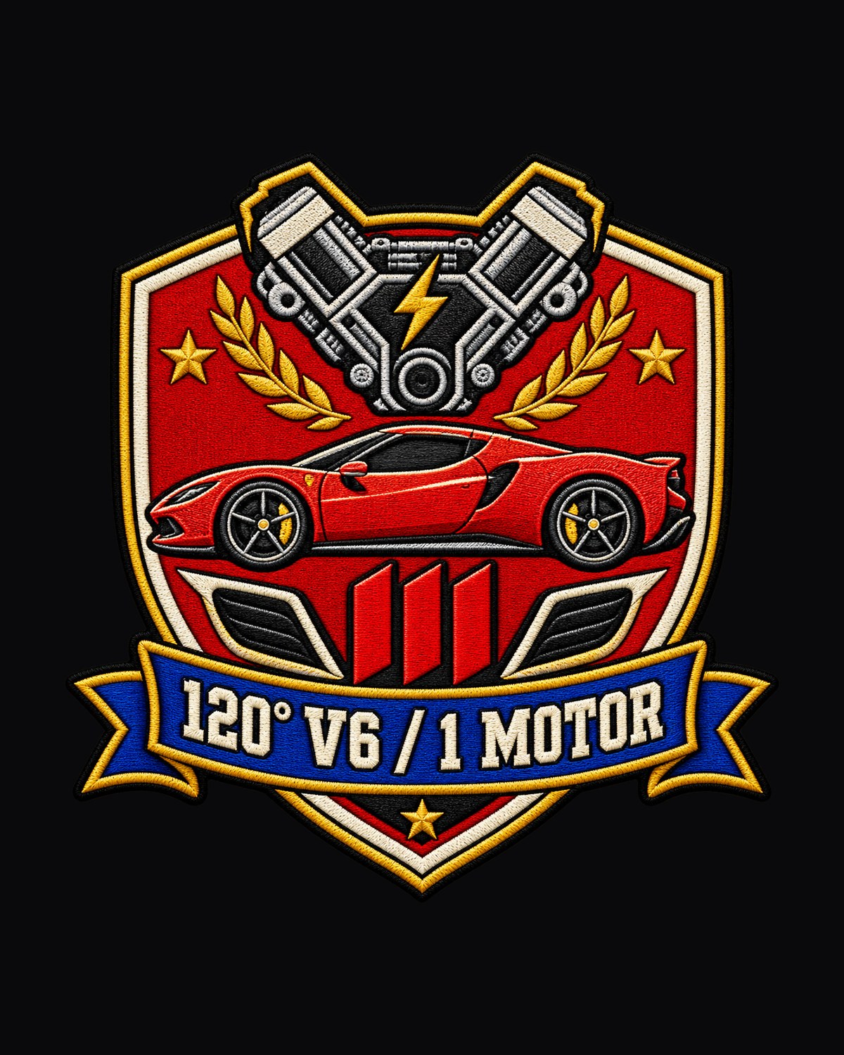 Ferrari 296 GTB F171 Hybrid V6 Shield Graphic Tee design only