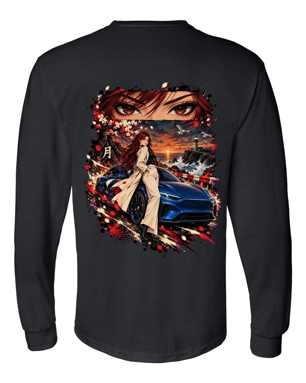 Lucid Air Sapphire Anime Girl Long Sleeve Black back