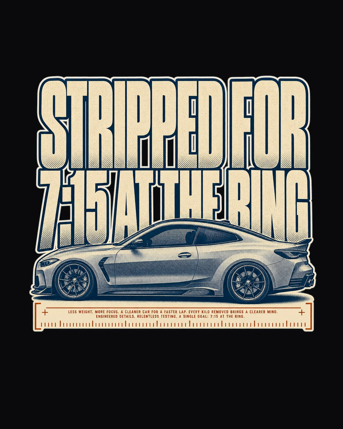 BMW M4 CSL Halftone Statement Tee, Nurburgring 7:15 Car Shirt design only
