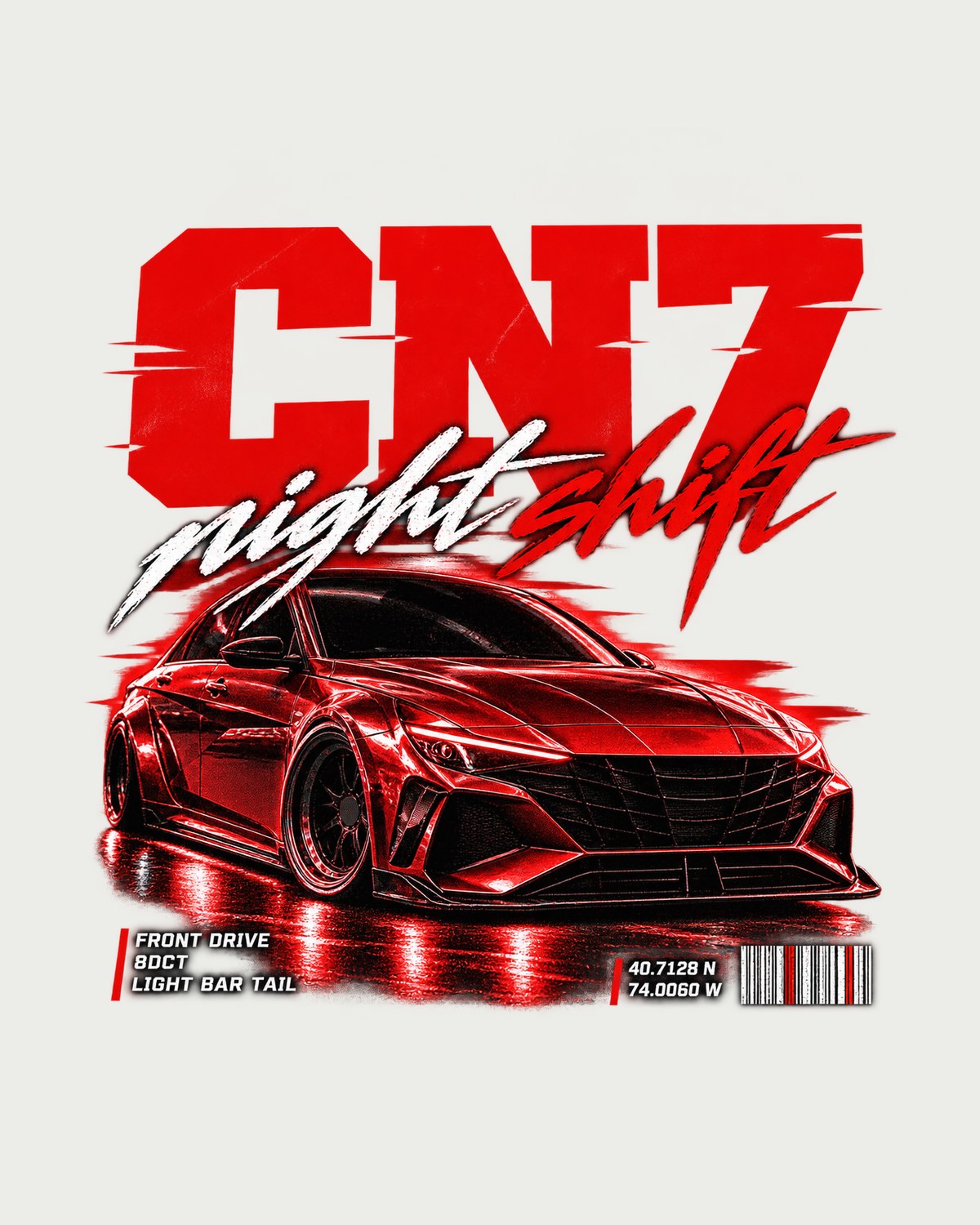 Hyundai Elantra N CN7 Street Poster Shirt, New York Night Shift design only