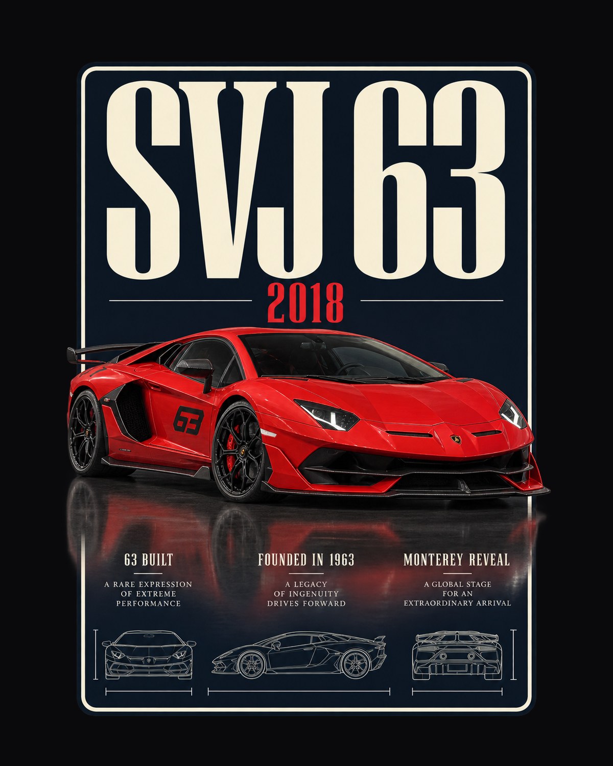Lamborghini Aventador SVJ 63 Archive Panel Graphic Tee design only