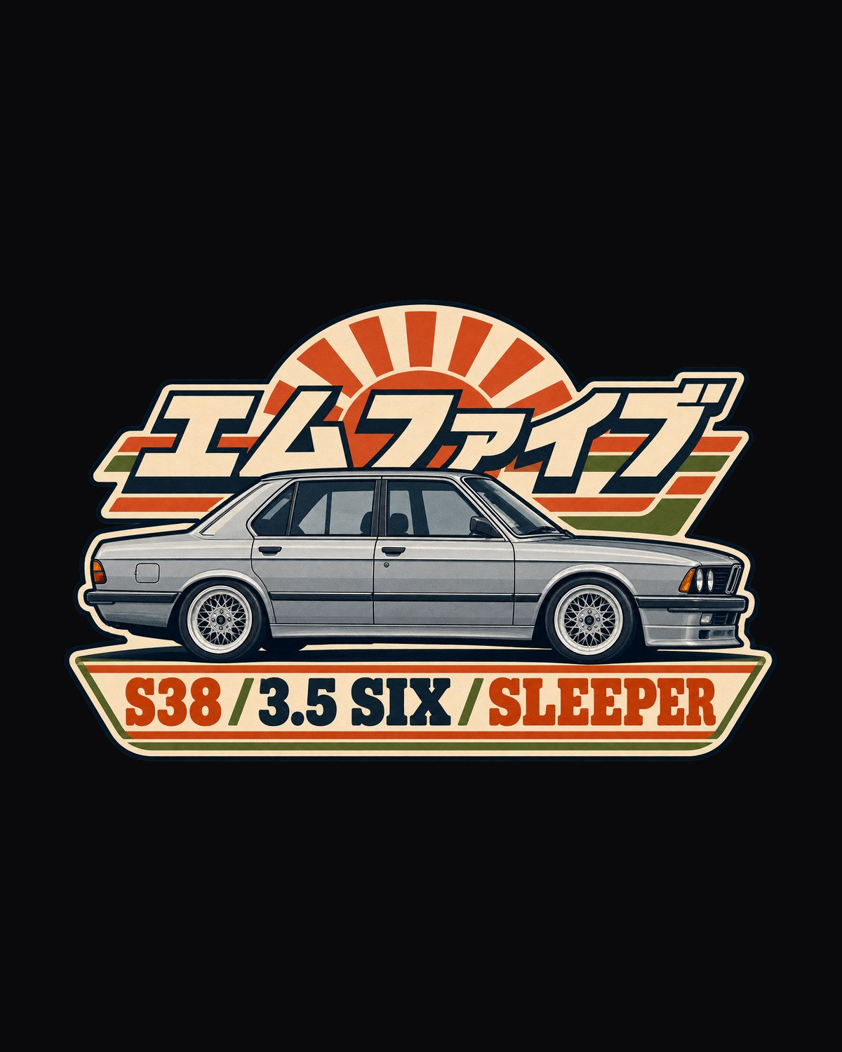 E60 M5 Alpine Pass Race Poster Shirt, Rod Bearing Fund design only