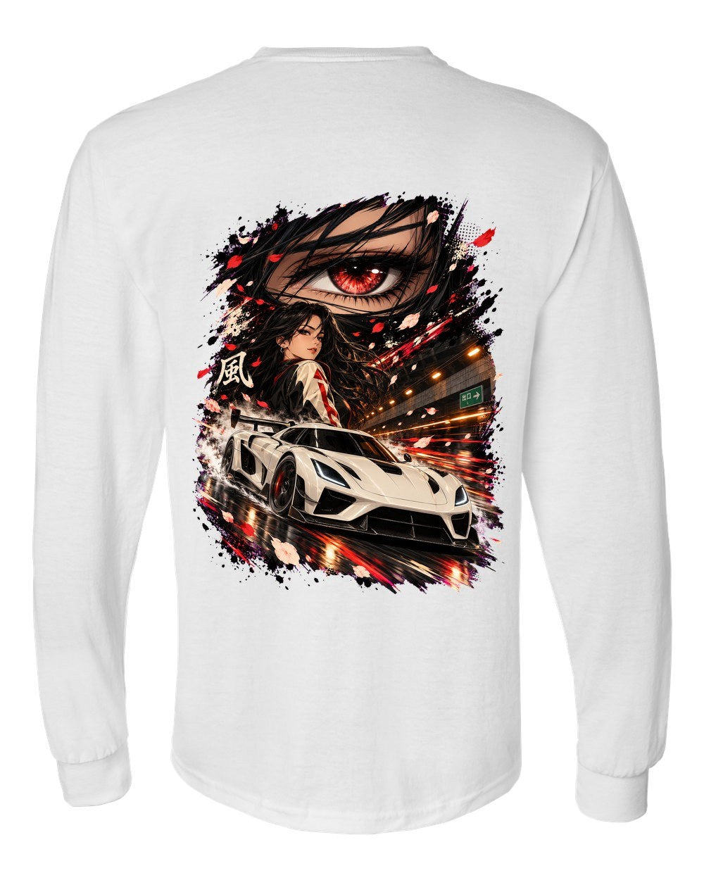 Koenigsegg Jesko Anime Girl Long Sleeve White back