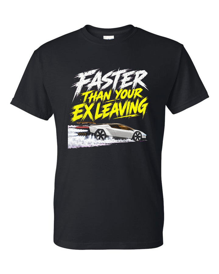 Tesla Roadster Faster Than Your Ex T-Shirt Black front