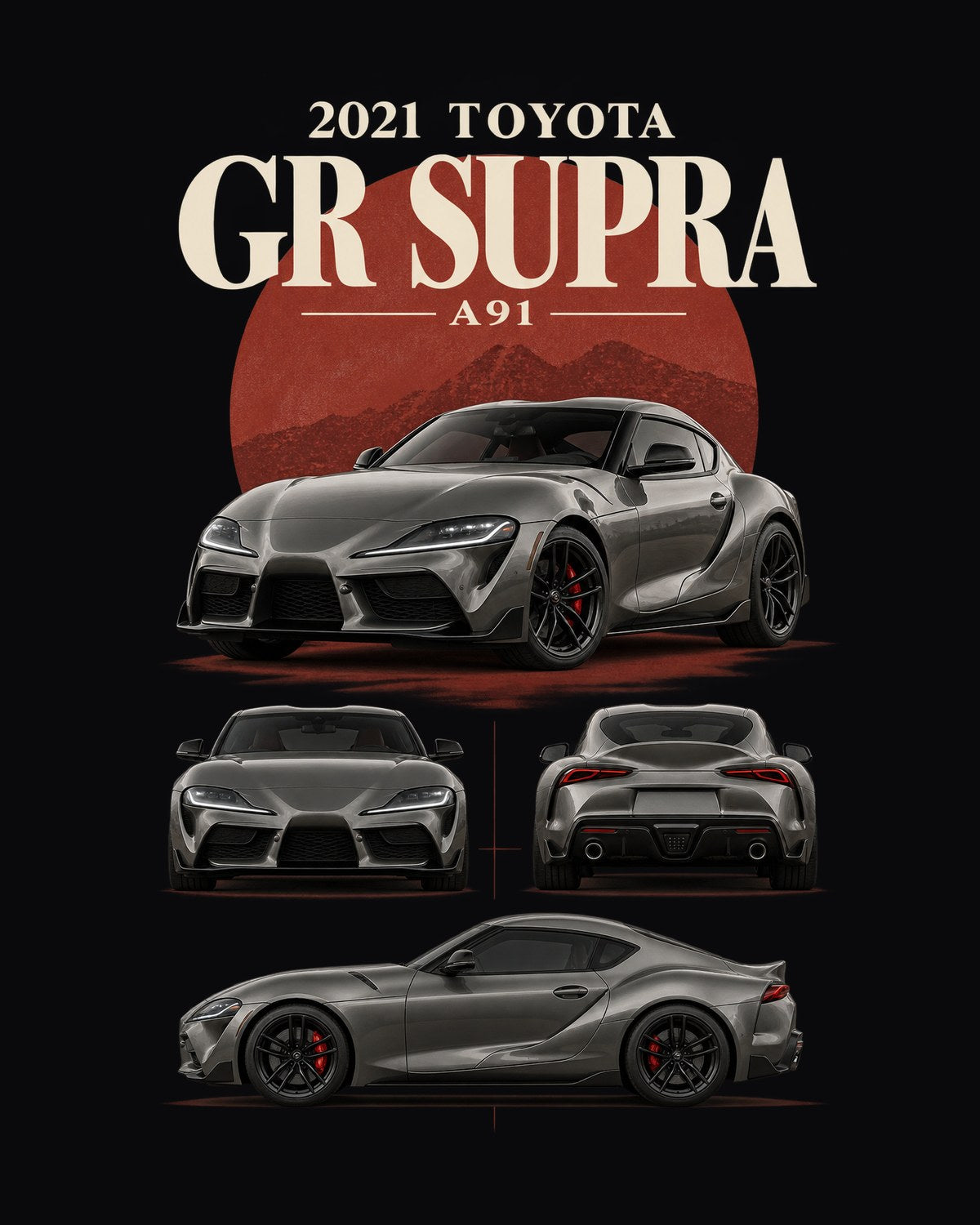 Made in Graz GR Supra A90 Halftone Shirt, Car Guy Gift design only