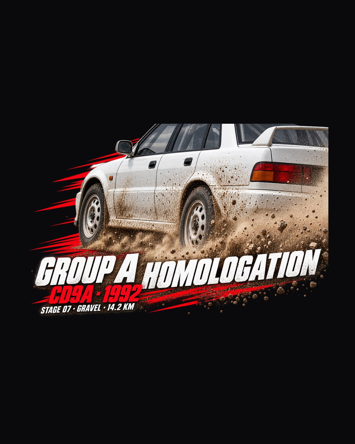 Mitsubishi Lancer Evolution I CD9A Group A Rally Poster Shirt design only