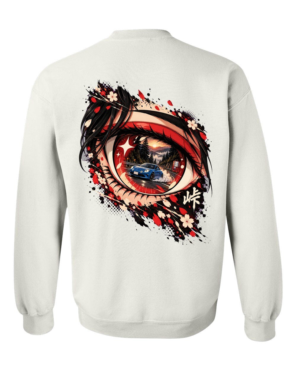 Alpine A110 Anime Girl Crewneck White back