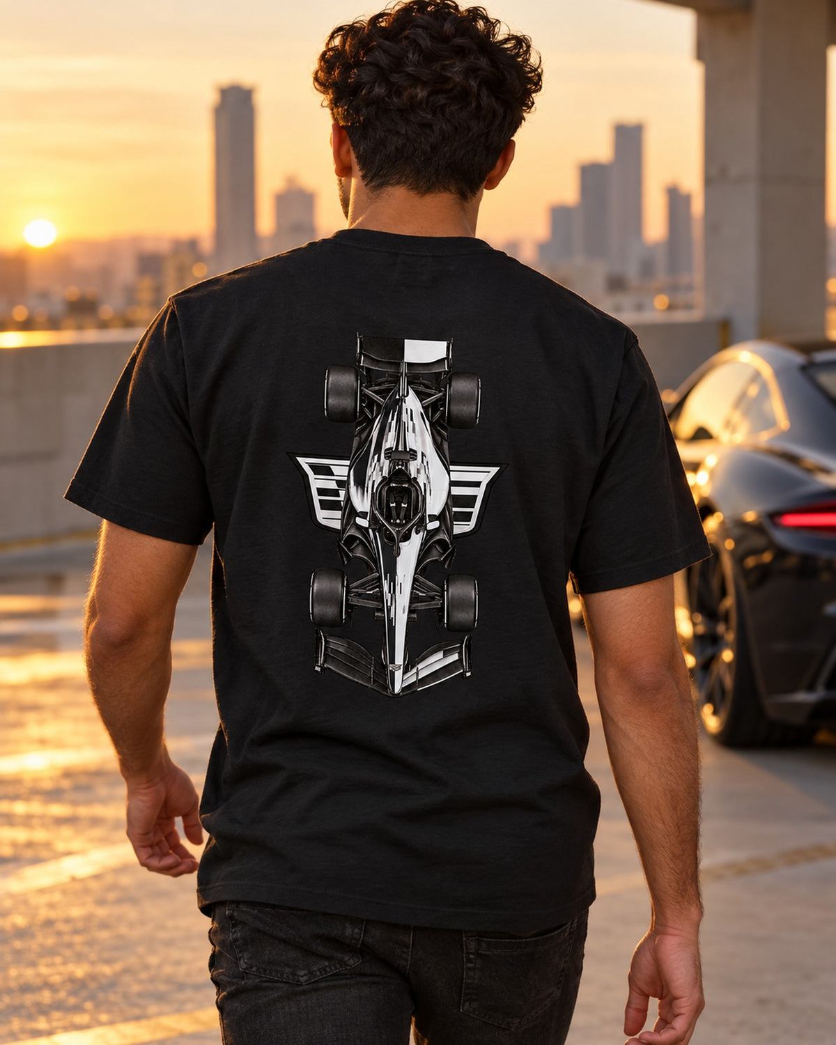 Cadillac MAC-26 2026 F1 Overhead Poster Shirt, Formula 1 Tee, Design 29 T-Shirt Black worn hero