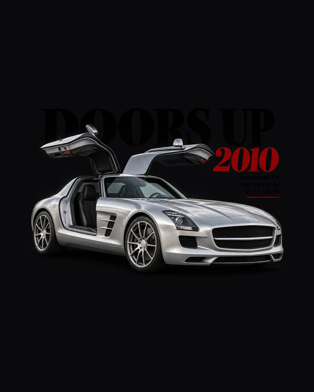 Mercedes-Benz SLS AMG C197 Doors Up Gullwing Tee design only