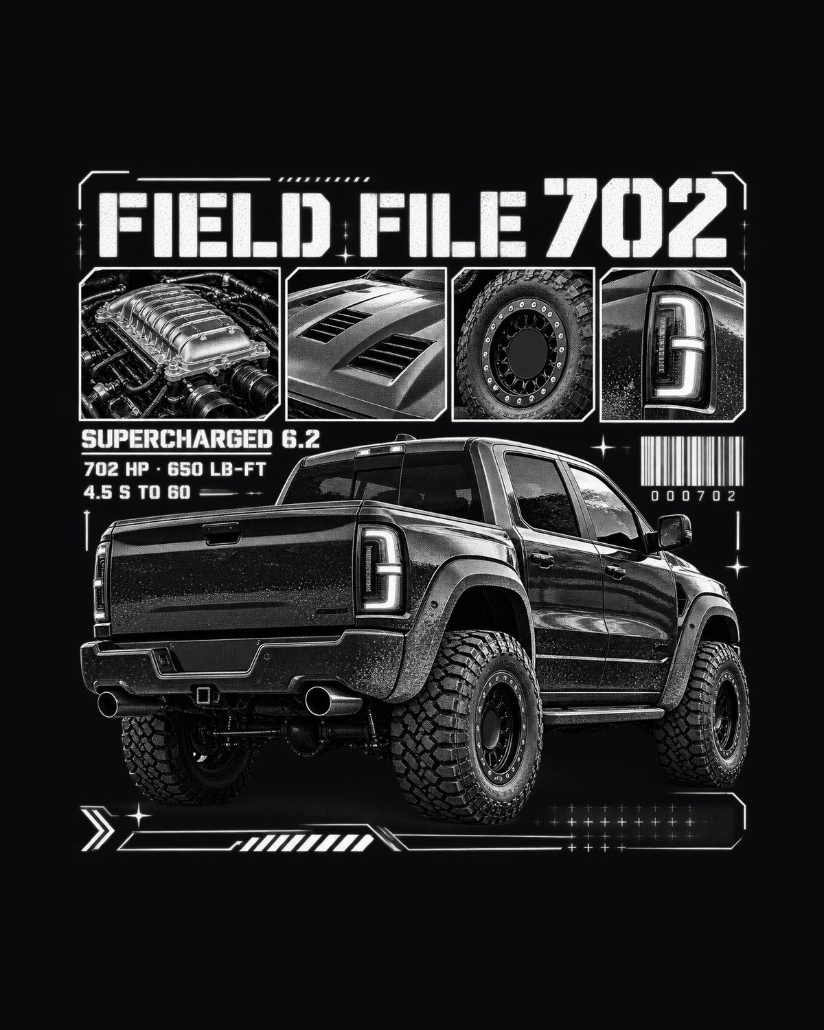 Ram 1500 TRX Dossier Panels Shirt, Field File 702 design only