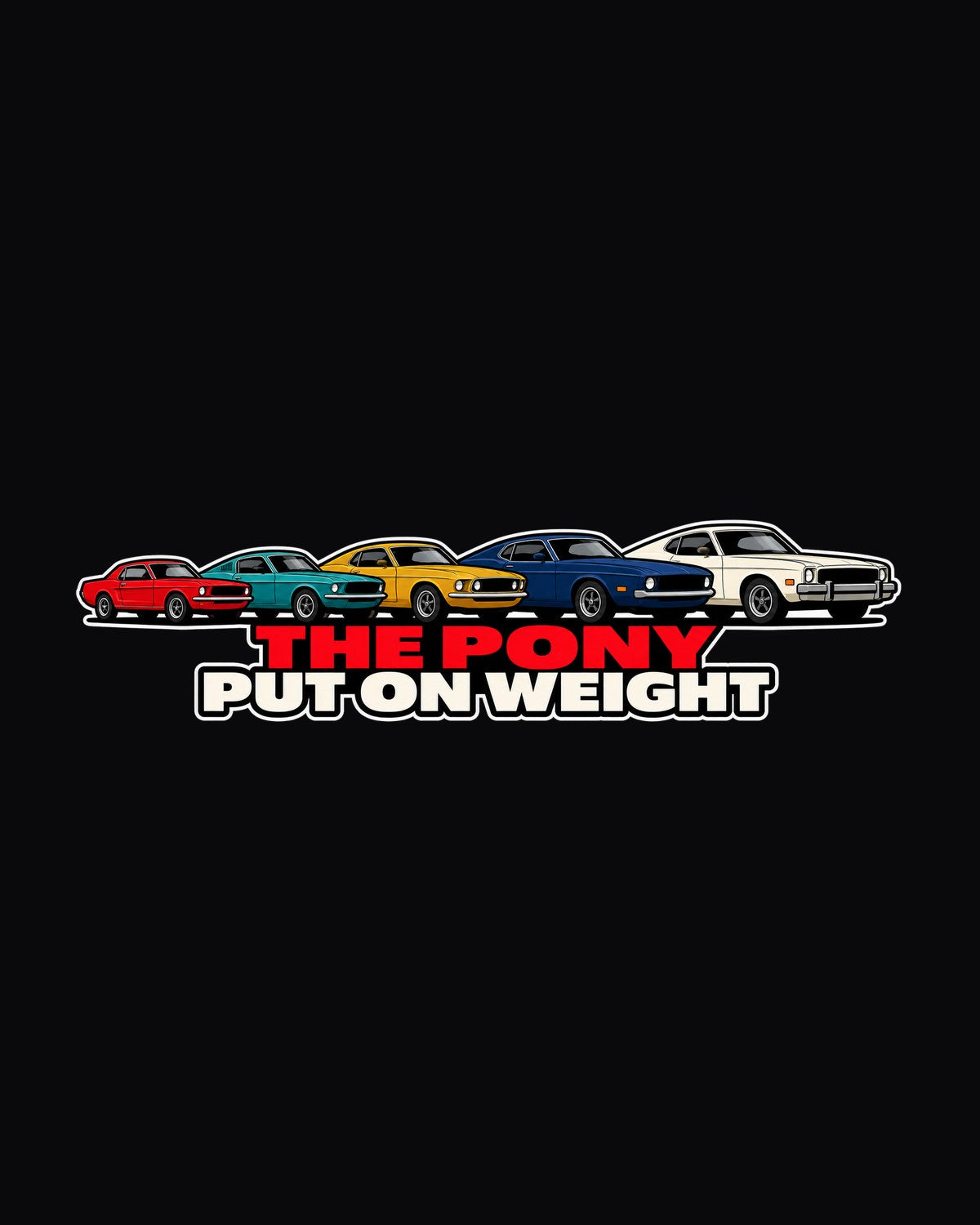 Ford Mustang First Generation Lineup 1965-73 Evolution Shirt design only