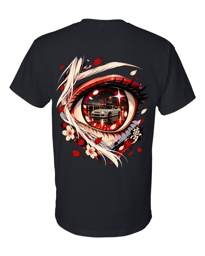 Nissan Silvia S15 Anime Girl T-Shirt Black back