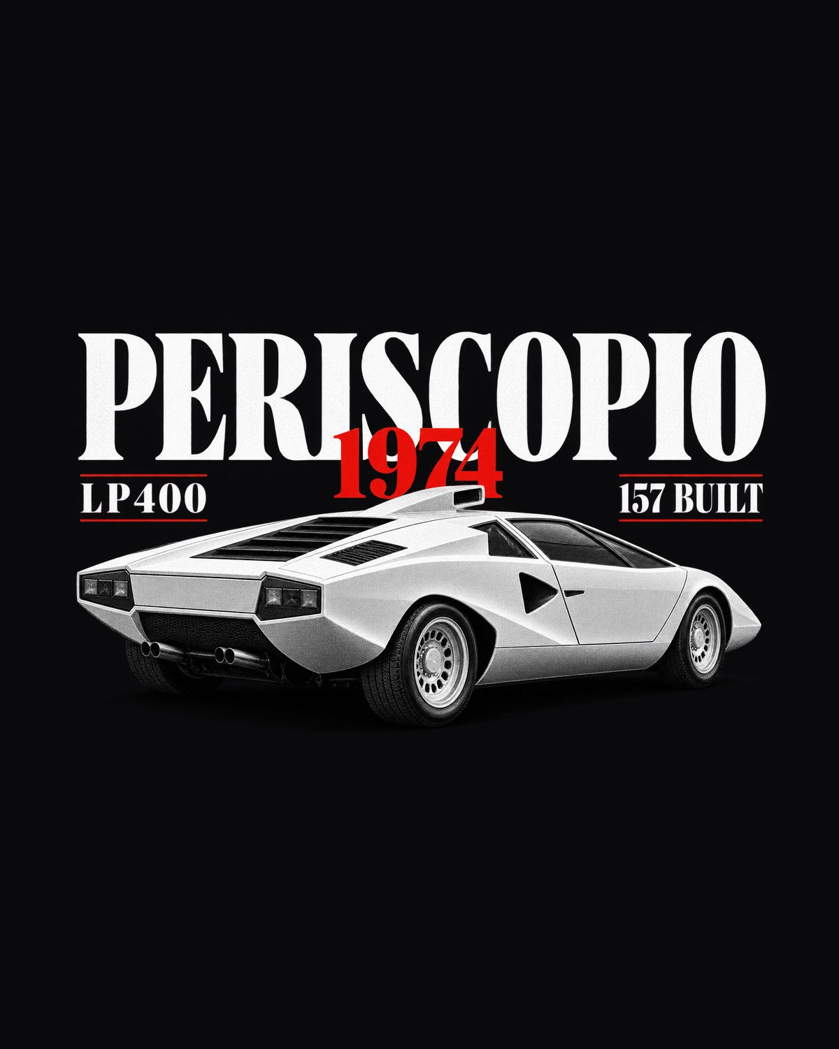 Countach LP400 Periscopio Editorial Shirt, 1974 Car Tee design only