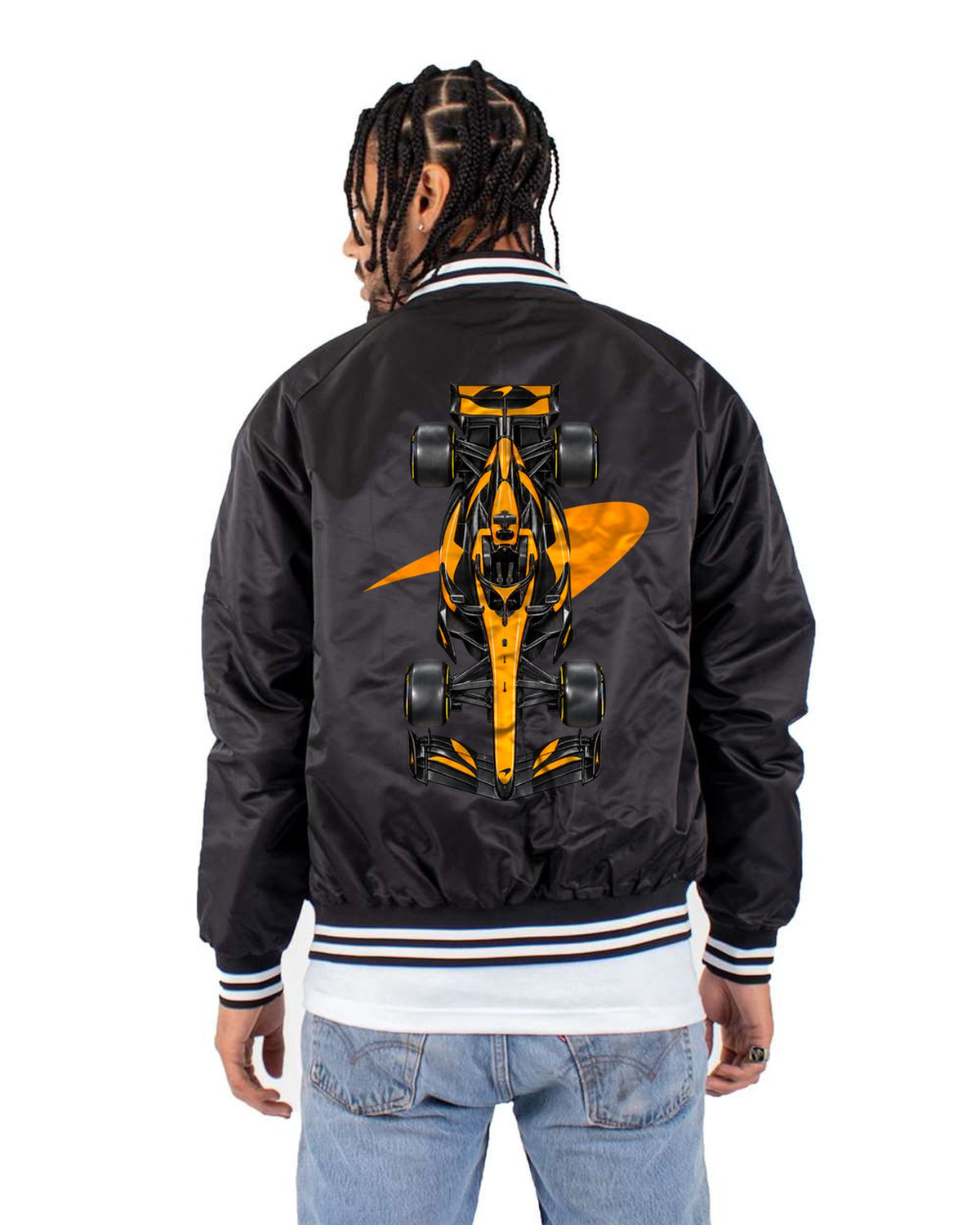 Mclaren MCL40 2026 F1 Overhead Poster Shirt, Formula 1 Tee, Design 30 Bomber Jacket Black back