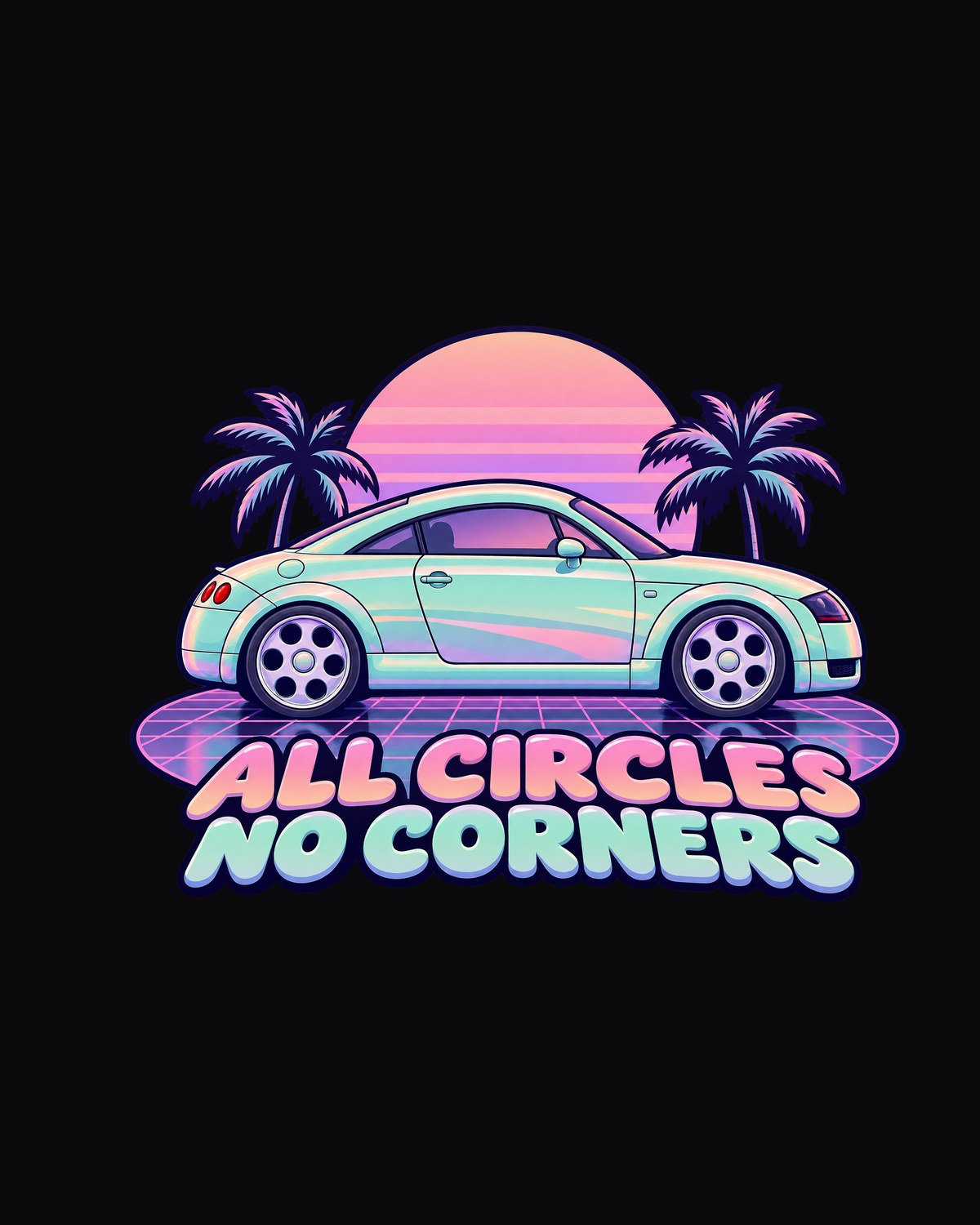 Audi TT 8N Vaporwave Pastel Shirt, All Circles No Corners design only
