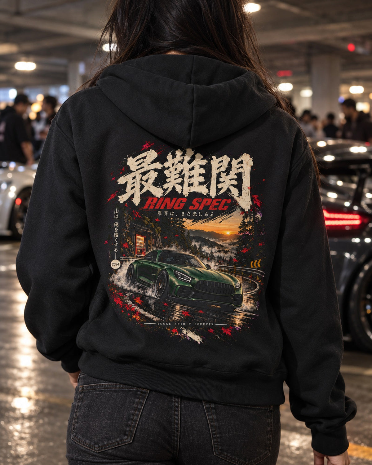 Mercedes-AMG GT R Ring Spec Shirt, Hoodie & More Zip Hoodie Black worn hero
